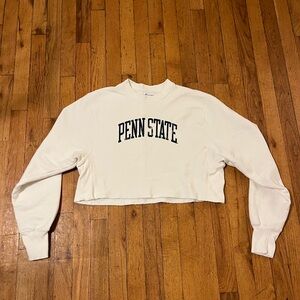 Champion Vintage Penn State Cropped Crewneck White